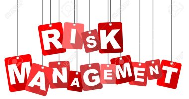 Red vector flat design background risk management. It is well adapted for web design.